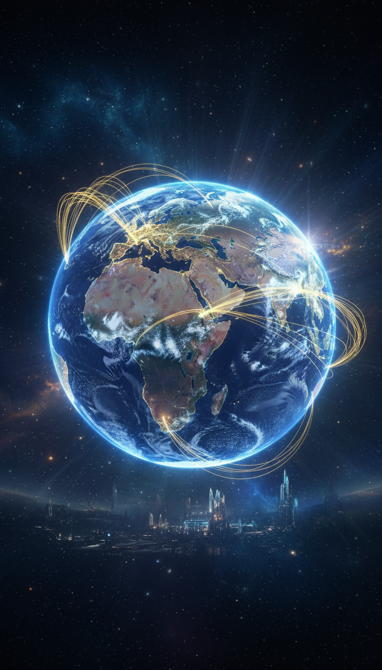 Storyboard 2: Style: Cinematic sci-fi visualization with holographic effects | Audio: Ambient spatial soundscape Shot 1 (0-4s): Wide establishing shot - H