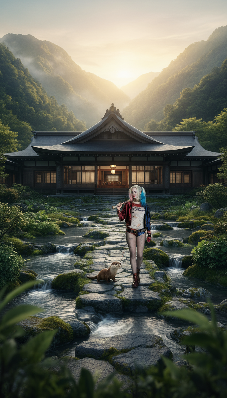 Storyboard 1: Style: Cinematic Japanese aesthetic with warm golden lighting | Audio: Gentle water flowing and traditional wind chimes Shot 1 (0-4s): Wide