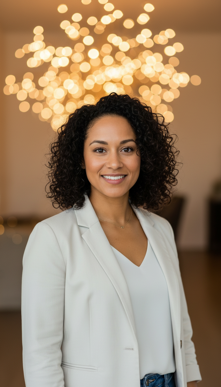 Storyboard 4: Medium shot, front angle - Host back in frame with confident, inspiring posture