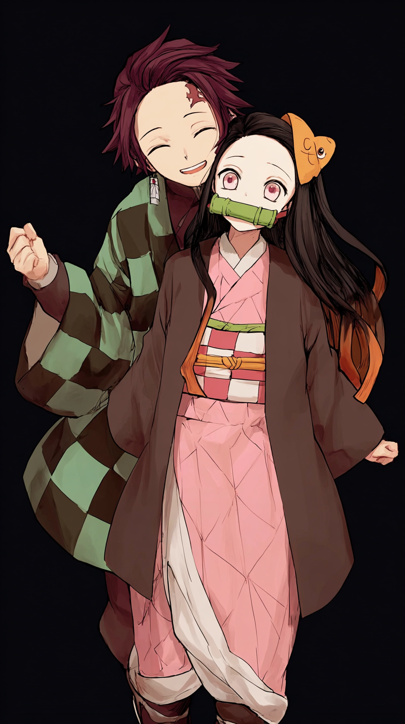 Storyboard 7: Medium shot - Tanjiro reaches toward Nezuko with gentle expression